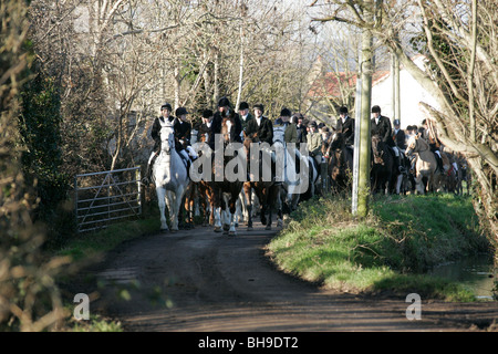 Der Boxing Day Jagd in der Stadt von Axbridge, Somerset, England Stockfoto