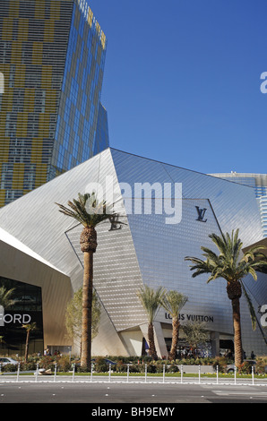 Die Kristalle Geschäfte und der Veer Towers at CityCenter Las Vegas Strip, Nevada Stockfoto