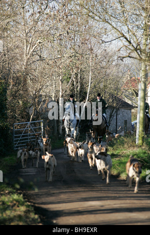 Der Boxing Day Jagd in der Stadt von Axbridge, Somerset, England Stockfoto