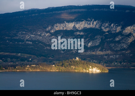 Lac du Bourget (See Bourget) im Département Savoie (Savoyen) von Frankreich. Stockfoto