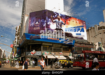 Palermo Santa Fee, Buenos Aires, Billboard Fußball, Argentinien Stadt Stockfoto