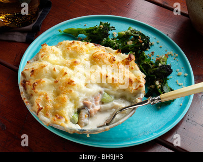 Einzelnen Fisch pie Stockfoto