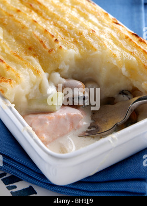 Einzelnen Fisch pie Stockfoto