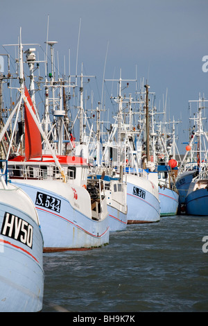 Eine Reihe von Angelboote/Fischerboote in Hirtshals, Dänemark Stockfoto