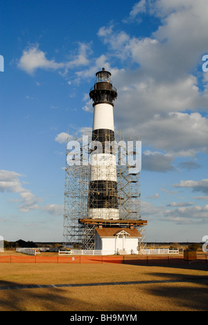 Restaurierung von Bodie Island Lighthouse. Stockfoto