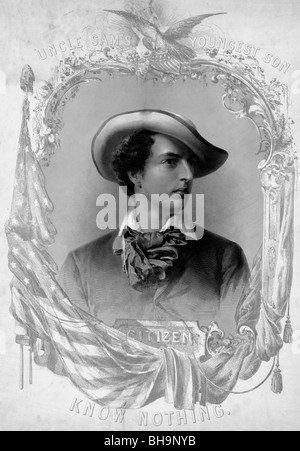 Uncle Sams jüngsten Sohn Bürger wissen nichts, 1854 Stockfoto