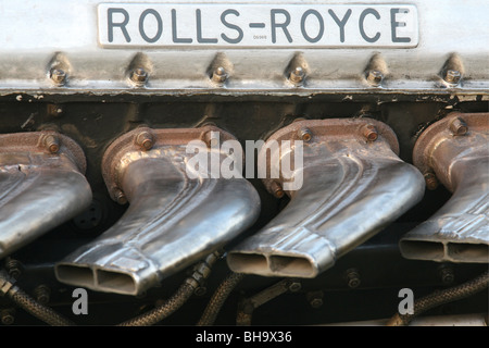 Detail des Rolls-Royce Merlin Motors in der Spitfire-Kampfflugzeuge im zweiten Weltkrieg verwendet. Stockfoto