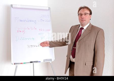 junger Geschäftsmann in seinem Büro Stockfoto