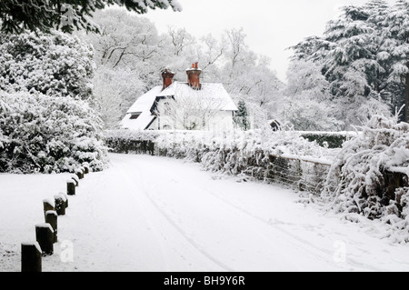 Neue Wald Ferienhaus im Winter Der neue Wald Hampshire England Großbritannien Stockfoto