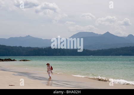 Abgelegener Strand auf Recherche Bay, Southwest-Nationalpark in Tasmanien Stockfoto