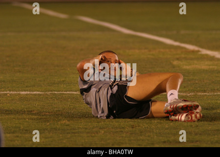 Englischer Fußballspieler David Beckham training mit Real Madrid, in Tokio, Japan, 2004. Stockfoto