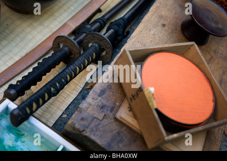 Samurai Schwert Ausbildung, Tokyo, Japan Stockfoto