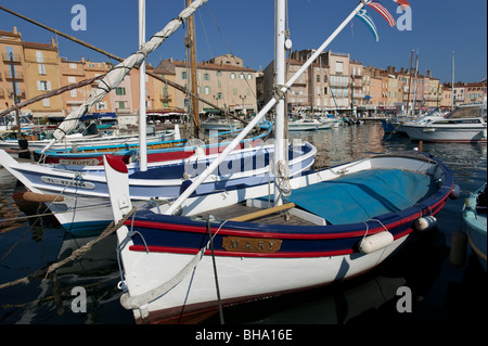 Pointu, Segelboot, alten Hafen, Saint Tropez, Var, Cote d ' Azur, Frankreich Stockfoto