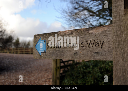 South Downs Way unterzeichnen in Washington in West Sussex UK Stockfoto