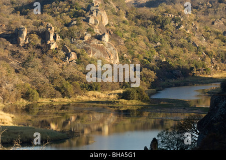 Die majestätische Pracht des Nationalparks Simbabwes Rhodos Matopos Stockfoto