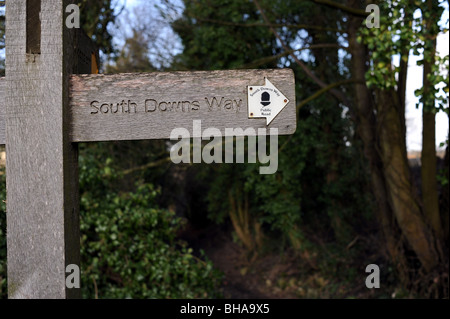 South Downs Way unterzeichnen in Washington in West Sussex UK Stockfoto