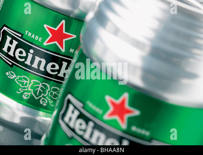 Heineken Bier Getränkedosen Aluminium Stockfoto