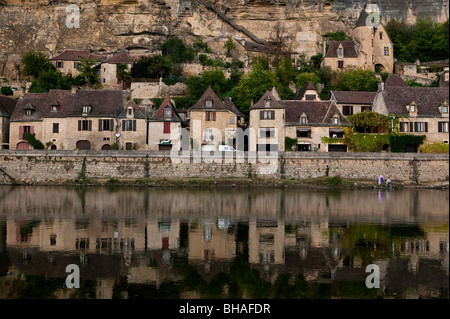 La Roque-Gageac, Dordogne, Perigord, Frankreich Stockfoto