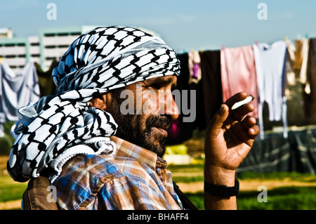 Beduinen in der Nähe von Jerusalem. Stockfoto