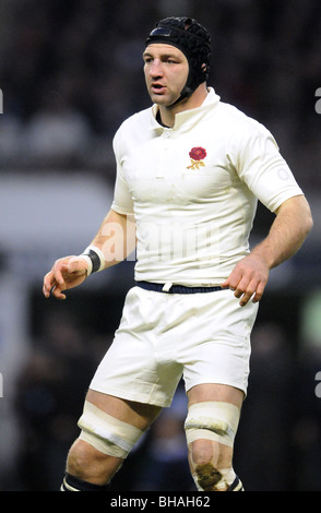 STEVE BORTHWICK ENGLAND & Sarazenen TWICKENHAM LONDON ENGLAND 6. Februar 2010 Stockfoto