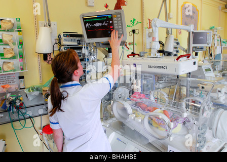 Neonatale Intensivstation (Neonatologie) Stockfoto