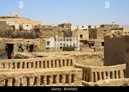Afrika Qasr Dakhla Oase Ägypten Häuser westlichen Wüste Stockfoto