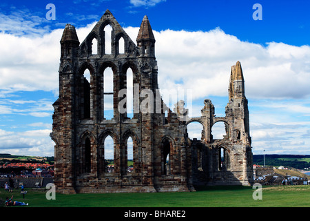 Die Ruinen von Whitby Abbey in North Yorkshire, England Stockfoto