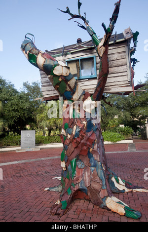 Gedenkstätte für die Opfer des Hurrikans Katrina befindet sich gegenüber dem Ernest N. Morial Convention Center, New Orleans. Stockfoto