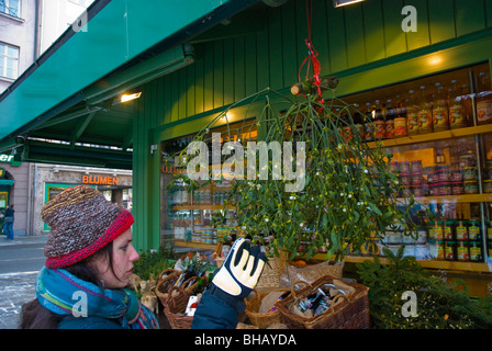 Chrismas Markt Viktualienmarkt square Altstadt München Bayern Deutschland Europa Stockfoto