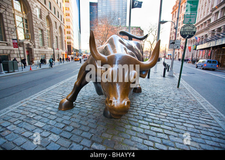 Wall Street Bull in Downtown Manhattan, NYC Stockfoto