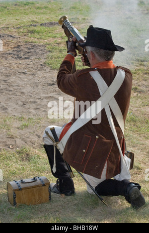 Reenactment der Belagerung der Neiße im Napoleonischen Krieg mit Preußen 1807 in Nysa, Opolskie, Polen Stockfoto