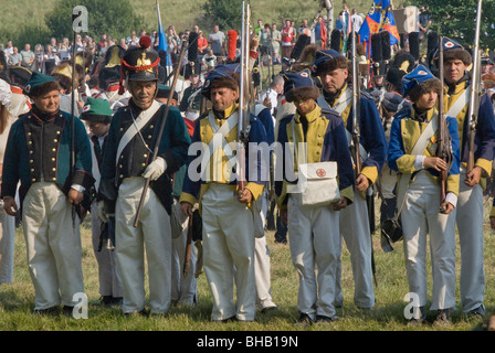 Reenactment der Belagerung der Neiße im Napoleonischen Krieg mit Preußen 1807 in Nysa, Opolskie, Polen Stockfoto