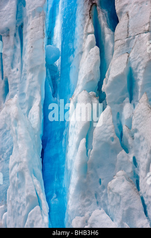 Nahaufnahme Detail Shoup Gletscher, Shoup Bay State Marine Park, Valdez, Alaska Yunan, Sommer Stockfoto