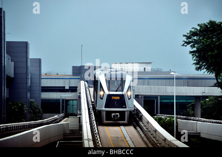 Einschienenbahn, Sky-Train, Changi Airport, Singapore Stockfoto