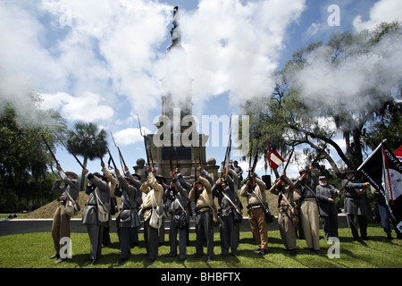 Konföderierten Soldaten, Amerikanischer Bürgerkrieg Reenactors, Savannah, Georgia, USA Stockfoto