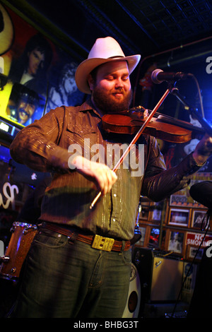 Fidller, Roberts westlichen Welt - Honky Tonk Bar, Broadway, Nashville, Tennessee, USA Stockfoto