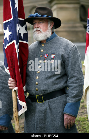 Konföderierten Soldaten, American Civil War Reenactor, Savannah, Georgia, USA Stockfoto
