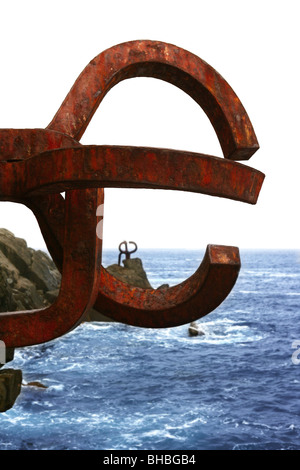 Chillida rostige Stahlskulptur in San Sebastian Meer: Peine de Los Vientos Stockfoto