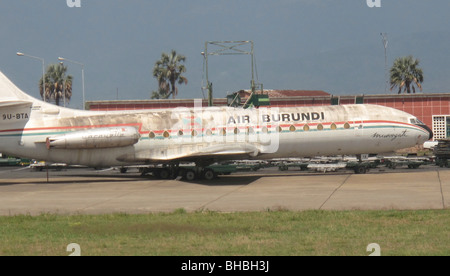 Ein Flugzeug der Atemwege von Burundi in Bujumbura, Hauptstadt von Burundi Stockfoto