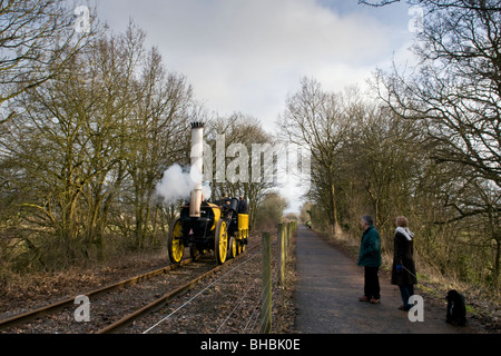 Voll funktionsfähige Replik von Stephensons Rocket getestet auf dem Avon Valley Railway bei Bitton, Bristol South Gloucestershire Stockfoto