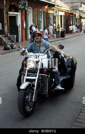 Drei Rad-Chopper, Bourbon Street, French Quarter, New Orleans, Louisiana, USA Stockfoto