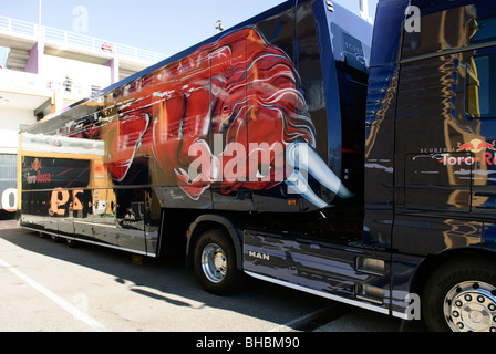 LKW des Scuderia Toro Rosso Formel1 Rennstalls Stockfoto