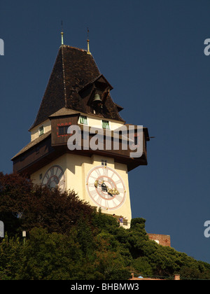 Uhrturm, Uhrturm am Schlossberg in Graz, Steiermark, Österreich Stockfoto