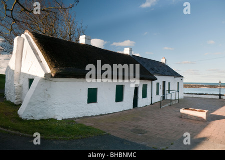 Herzmuscheln Sie Zeile Cottages, Groomsport, County Down, Nordirland Stockfoto