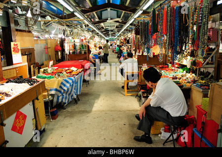 Jade-Markt, Kansu und Batterie Straßen, Yau Ma Tei, Hong Kong Stockfoto