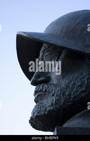 Trujillo, Extremadura, Spanien. Büste von Francisco de Orellana, ein 16. Jahrhundert Explorer und gebürtig aus Trujillo. Stockfoto