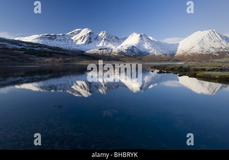 Blaven und die Cuillin Berge über dem Loch ich, Isle Of Skye. Stockfoto