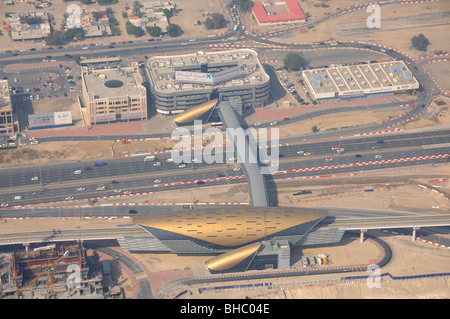 Luftaufnahme der Sheikh Zayed Road, Dubai Vereinigte Arabische Emirate Stockfoto