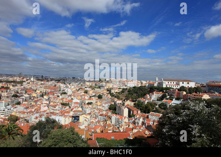 Überblick über Lissabon von der Burg São Jorge Stockfoto