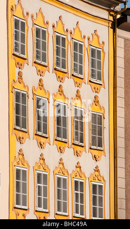 Mozarts Geburtshaus in der Salzburger Altstadt, Österreich. Stockfoto